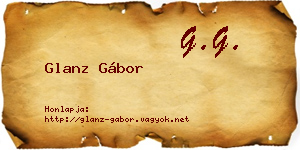 Glanz Gábor névjegykártya